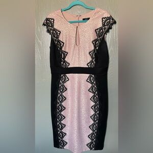 Jax pink shimmer with Black lace dress